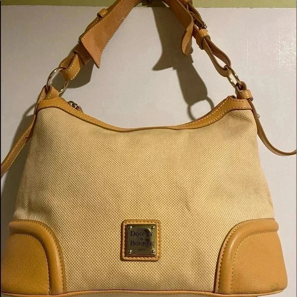Dooney & Bourke vintage beige canvas satchel bag - Picture 1 of 16